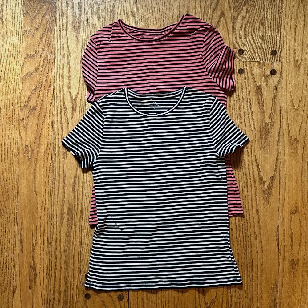 Talbots Striped Short Sleeve Tees--Two shirts, Size M
